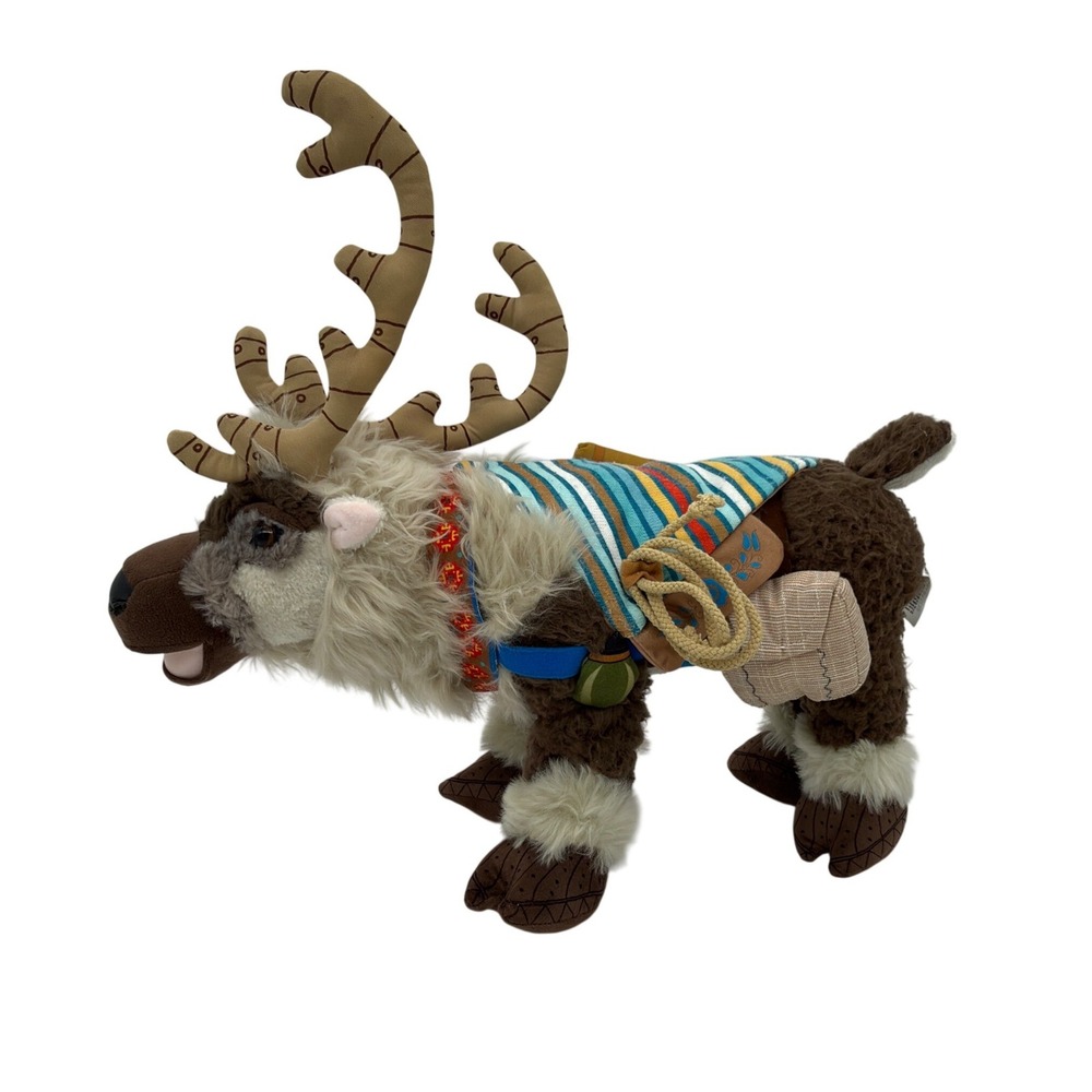 Disney Frozen Sven Reindeer Plush‎ Standing 17.5" w/ Saddle & Antlers